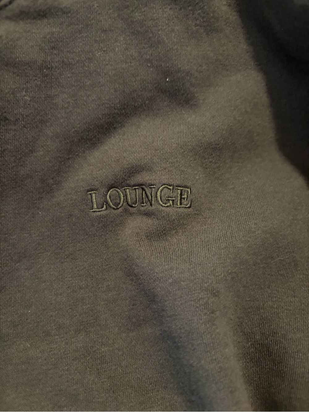 Women's dark green 'LOUNGE' Embroidered Sweatshirt